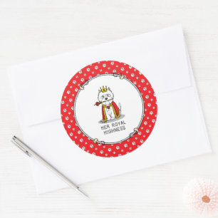 Her Royal Highness Queen Westie Dog Classic Round Sticker