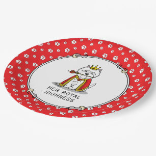 Her Royal Highness Queen Westie Dog Paper Plate