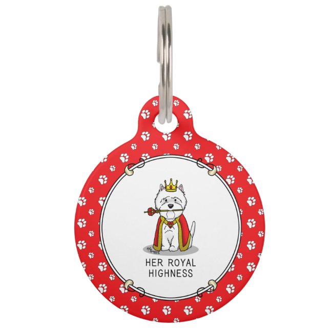 Her Royal Highness Queen Westie Dog Pet Tag (Front)