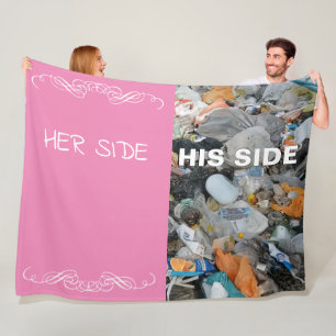 HER Side, HIS Mess Illustrated Fleece Blanket