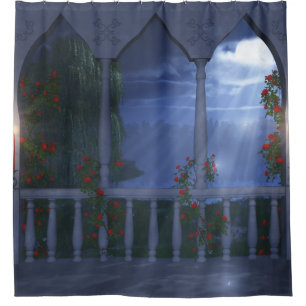Her Silver Mantle Shower Curtain