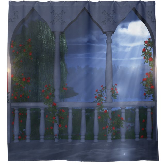 Her Silver Mantle Shower Curtain (Front)