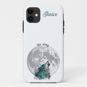 "Her Song" Wolf and Moon Customisable iPhone 11 Case