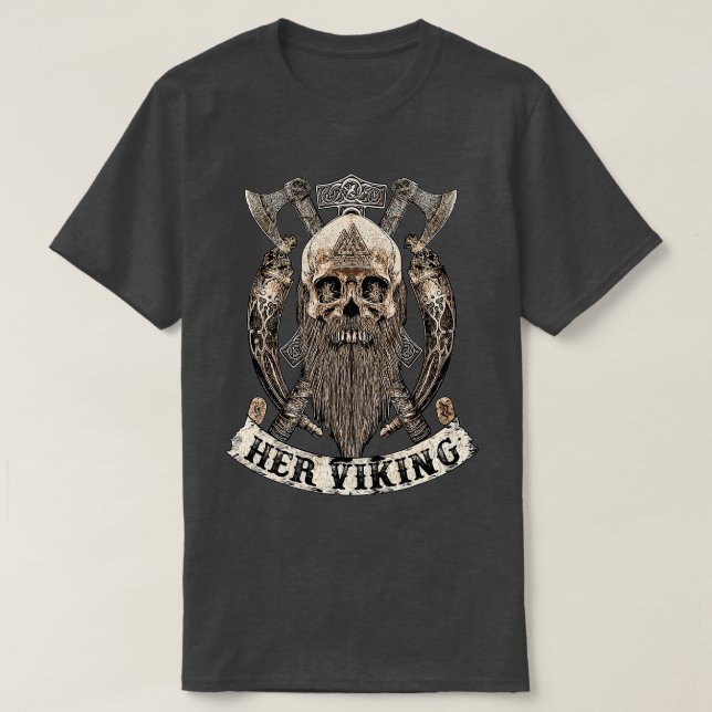 Her Viking His Shieldmaiden His And Hers Gifts For T-Shirt (Design Front)