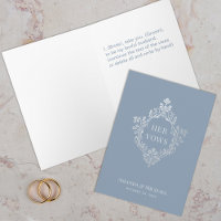 Her Vows Dusty Blue Silver Crest Vintage Wedding