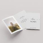 Her Vows | Elegant Modern Minimalist Photo Wedding Card<br><div class="desc">Capture your most meaningful words with this elegant “Her Vows” folded card, designed for the modern bride. The minimalist white cover with refined black typography creates a timeless, sophisticated look. Inside, there’s space to add your personal vows or leave it blank for a handwritten touch - plus a photo section...</div>