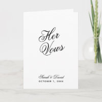 Her Vows Minimalist Simple Wedding Vow Book