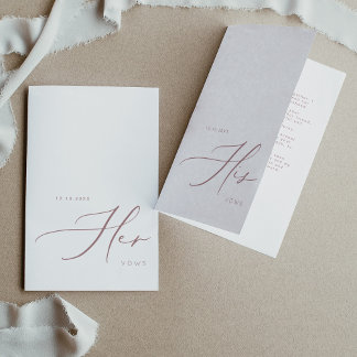 Her Vows Modern Minimalist Wedding Rose Gold Card