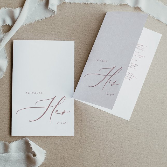 Her Vows Modern Minimalist Wedding Rose Gold Card (Creator Uploaded)