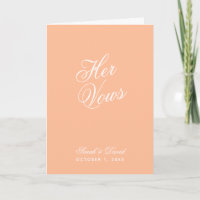 Her Vows Peach Modern Colour Wedding Vow Book