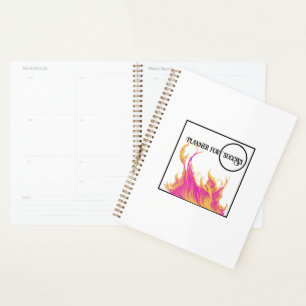 Her White Planner For Success, Pink Fire Planner