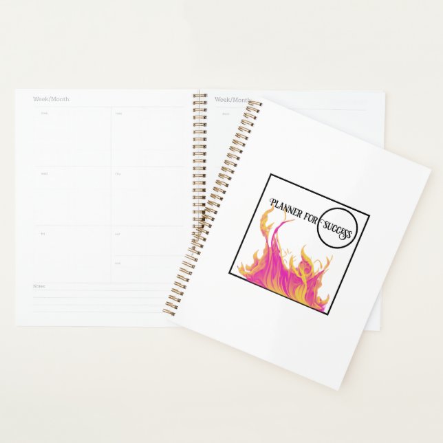 Her White Planner For Success, Pink Fire Planner (Display)