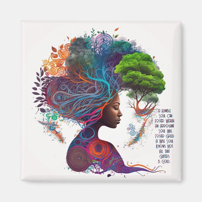 Her Wisdom Glitters& Gold Magnet (Front)