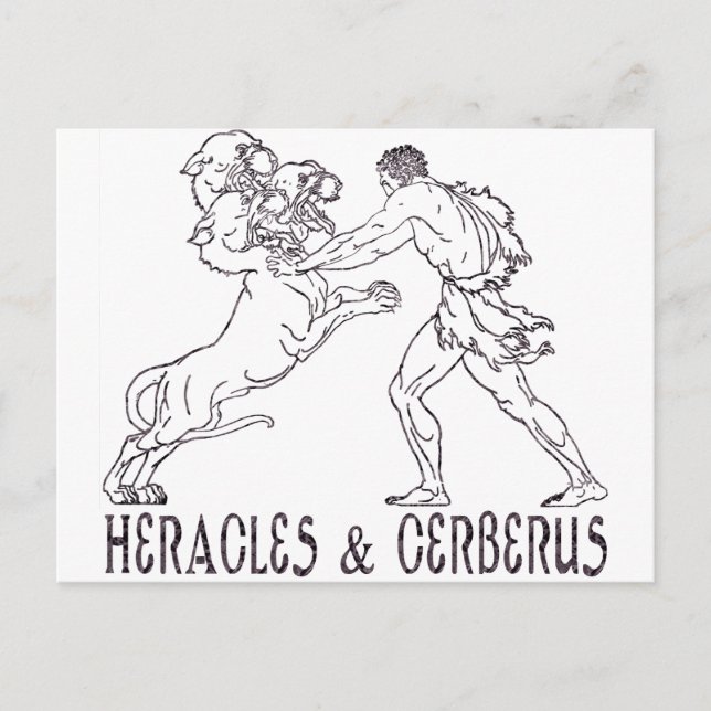 Heracles and Cerberus Postcard (Front)