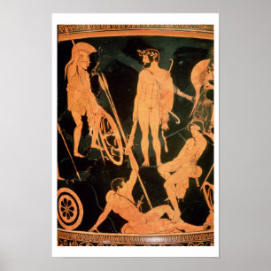 Herakles and Greek heroes, detail from an Attic re Poster