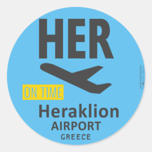 HERAKLION Airport HER Classic Round Sticker