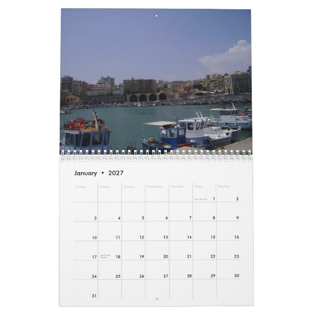 Heraklion, Crete calendar (Jan 2027)