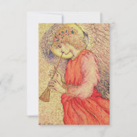 Herald Angel with Trumpet Art Holy Card