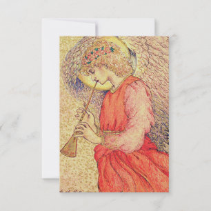 Herald Angel with Trumpet Art Holy Card