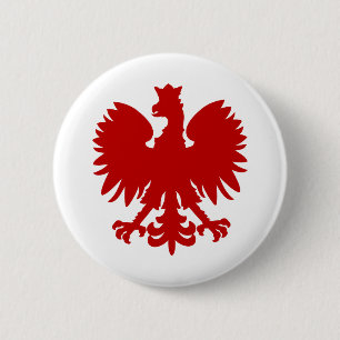 Heraldic Animal Eagle Red Silhouette Crown 6 Cm Round Badge