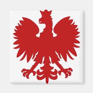 Heraldic Animal Eagle Red Silhouette Crown Magnet