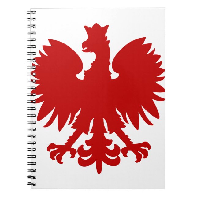 Heraldic Animal Eagle Red Silhouette Crown Notebook (Front)