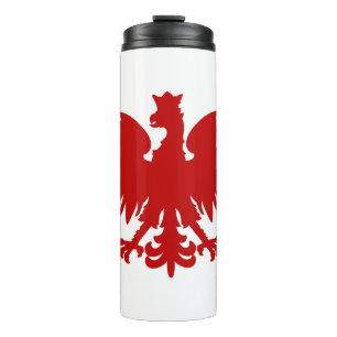 Heraldic Animal Eagle Red Silhouette Crown Thermal Tumbler