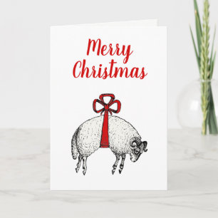 Heraldic Banded Fleece Ram Sheep Crest Christmas Holiday Card