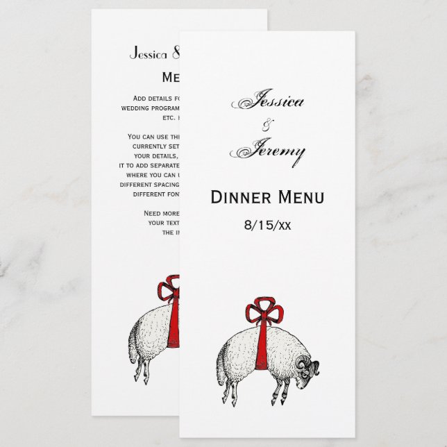 Heraldic Banded Fleece Ram Sheep Crest Emblem Invitation (Front/Back)