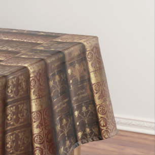 Heraldic Beautiful Book Spines (Dumas) Tablecloth