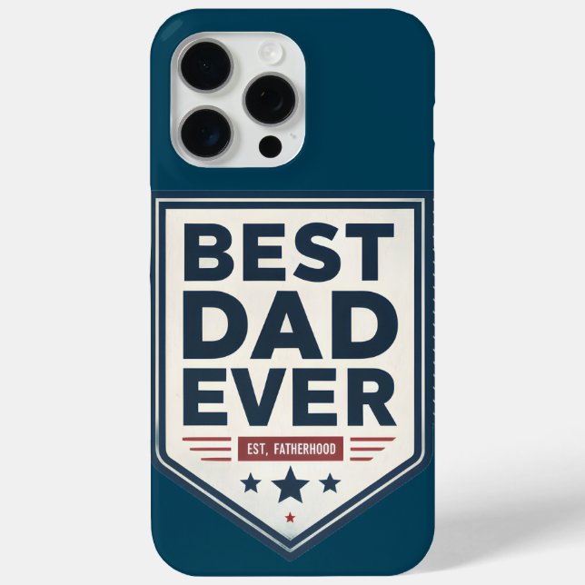 Heraldic Best Dad Ever Shield Emblem Design Case-Mate iPhone Case (Back)
