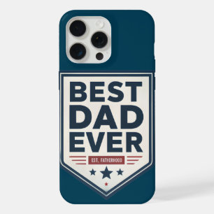 Heraldic Best Dad Ever Shield Emblem Design iPhone 15 Pro Max Case