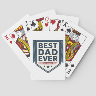 Heraldic Best Dad Ever Shield Emblem Design Playing Cards