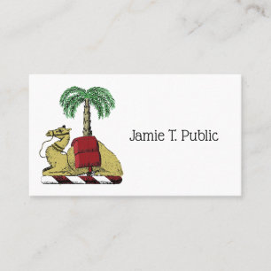 Heraldic Camel Palm Tree Colour Coat of Arms Business Card