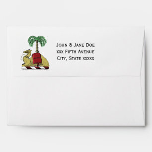 Heraldic Camel Palm Tree Colour Coat of Arms Envelopes