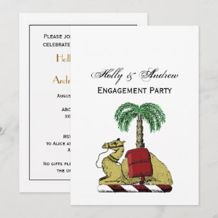 Heraldic Camel Palm Tree Colour Coat of Arms Invitation