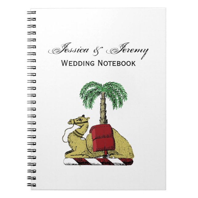 Heraldic Camel Palm Tree Colour Coat of Arms Notebook (Front)