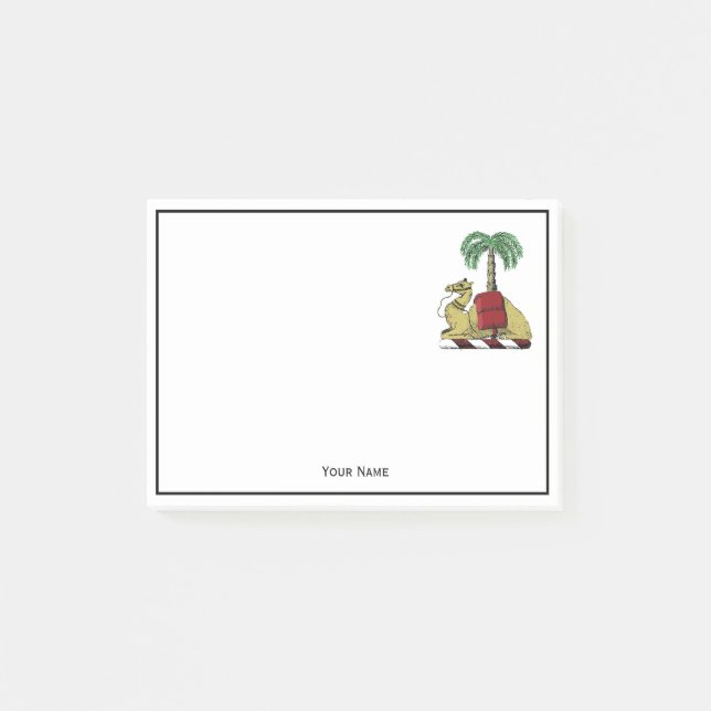 Heraldic Camel Palm Tree Colour Coat of Arms Post-it Notes (Front)