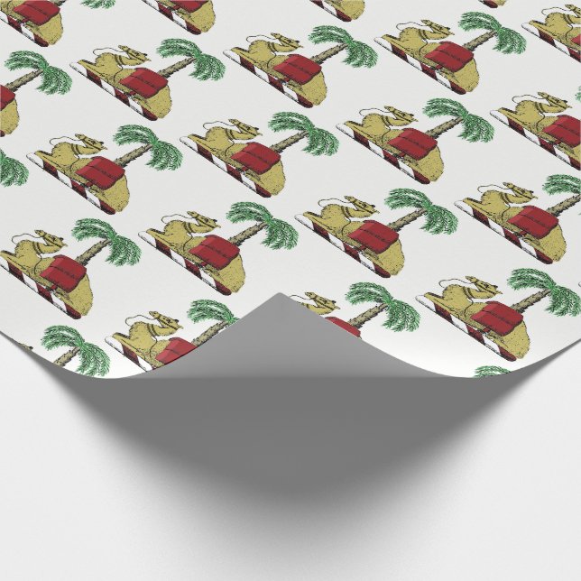 Heraldic Camel Palm Tree Colour Coat of Arms Wrapping Paper (Corner)