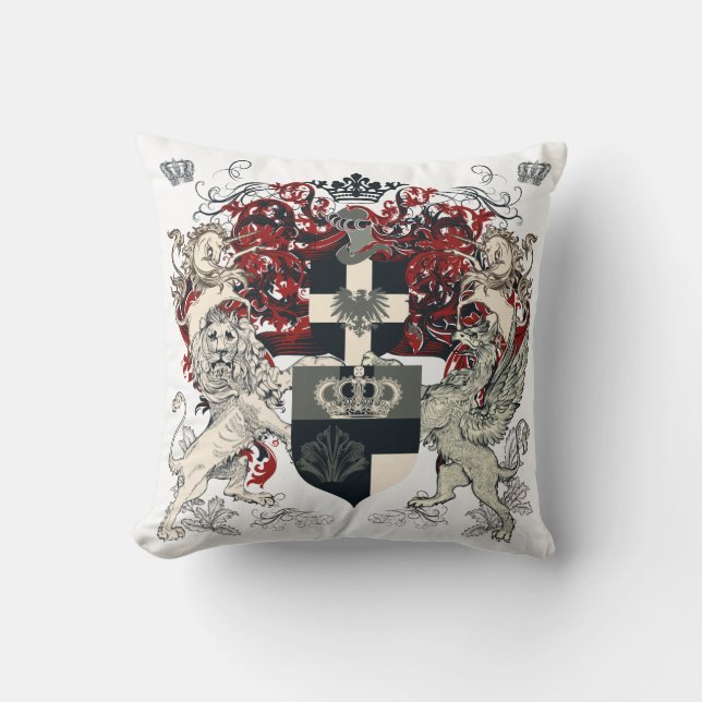 Heraldic coat of arms, crown lion and shileld cushion (Front)