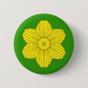 Heraldic Daffodil 6 Cm Round Badge