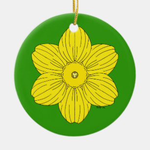 Heraldic Daffodil Ceramic Ornament