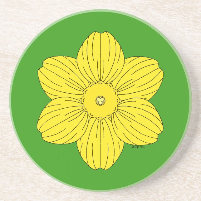 Heraldic Daffodil Coaster (Front)
