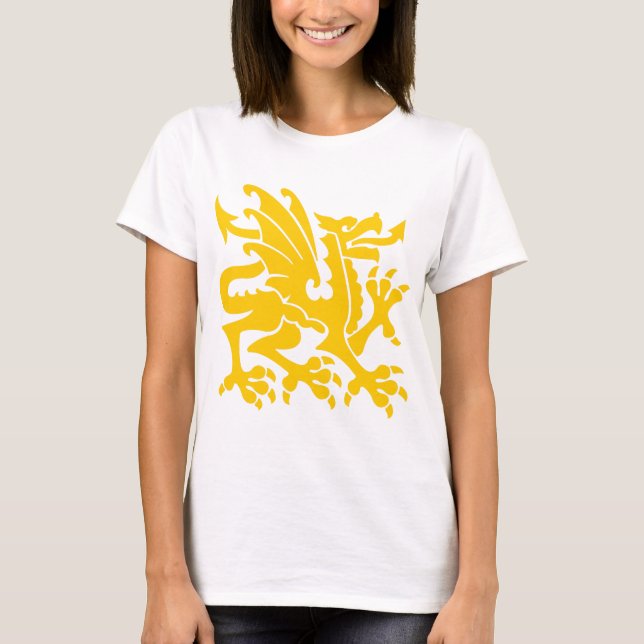 Heraldic Dragon 01 - Amber T-Shirt (Front)