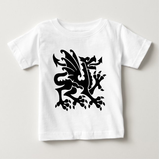 Heraldic Dragon 01 - Black Baby T-Shirt (Front)
