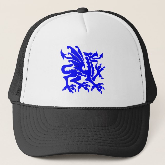 Heraldic Dragon 01 - Blue Trucker Hat (Front)