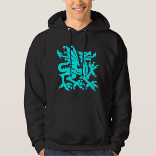 Heraldic Dragon 01 - Cyan Hoodie