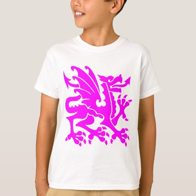 Heraldic Dragon 01 - Magenta T-Shirt (Front)