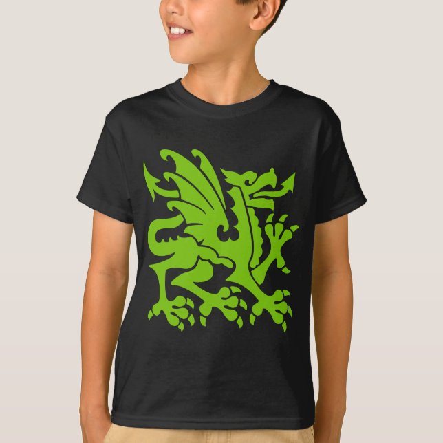 Heraldic Dragon 01 - Martian Green T-Shirt (Front)