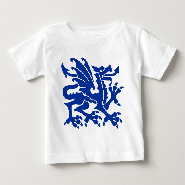 Heraldic Dragon 01 - Navy Blue Baby T-Shirt (Front)